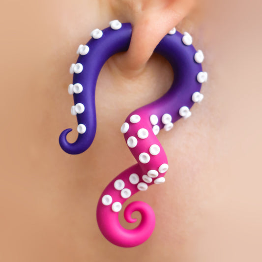 Yami Kawaii Tentacle Earrings, Cosplay Costume Jewelry, Unique Halloween Earrings