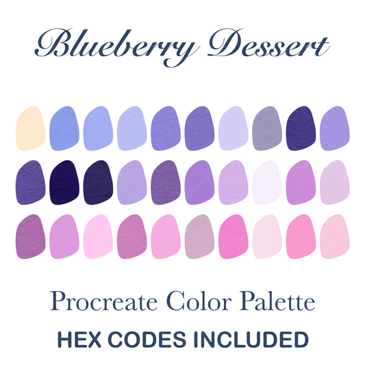 Blueberry Dessert Procreate Color Palette with HEX Codes