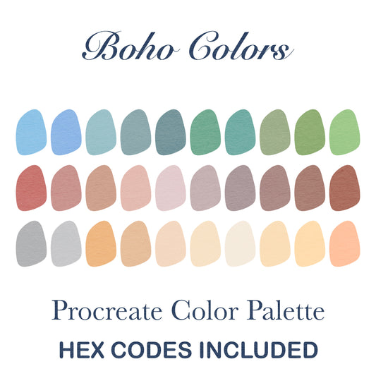 Boho Vibes - Procreate Color Palette with HEX Codes