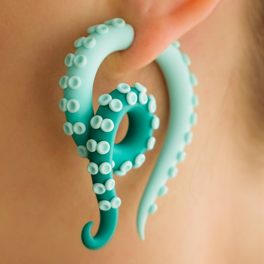 Mermaid Tentacle Earrings, Kraken Jewelry, Handmade Octopus Earrings