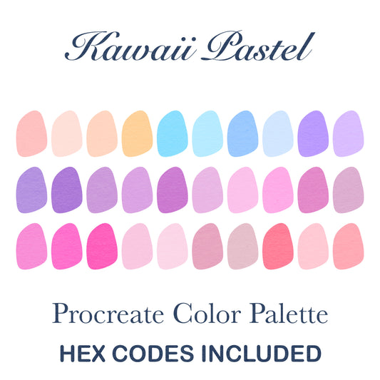 Kawaii Pastel Procreate Color Palette with HEX Codes