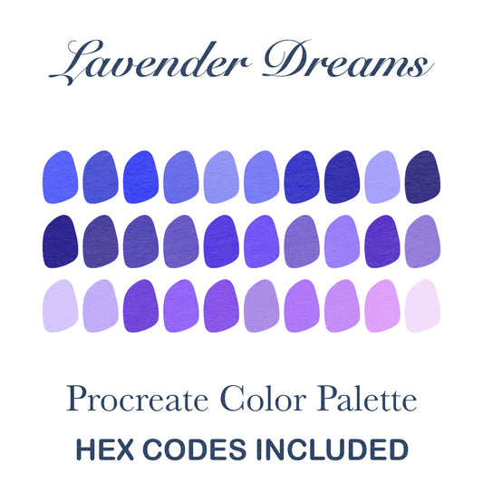 Lavender Dreams Procreate Color Palette with HEX Codes