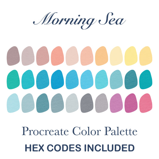 Morning Sea Procreate Color Palette with HEX Codes