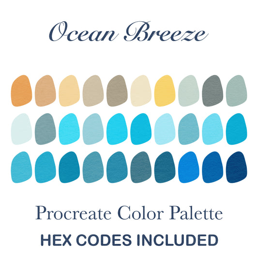 Ocean Breeze Procreate Color Palette with HEX Codes