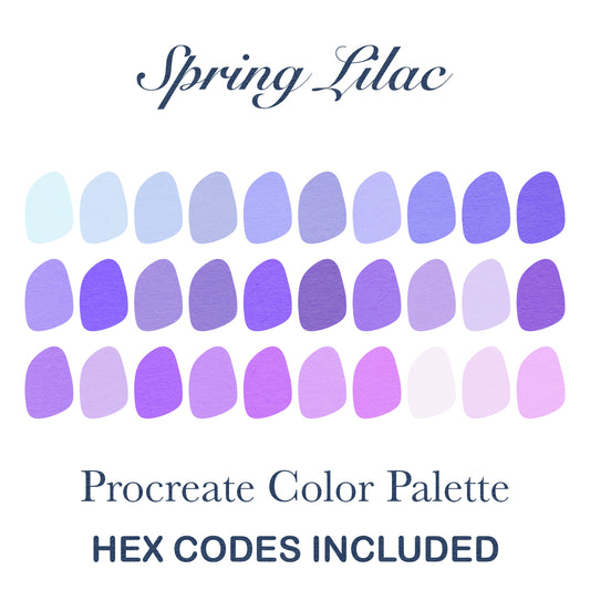 Spring Lilac Procreate Color Palette with HEX Codes