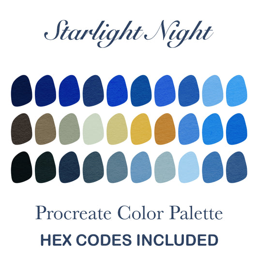 Starlight Night Procreate Color Palette with HEX Codes