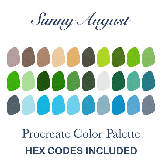 Sunny August Procreate Color Palette with HEX Codes