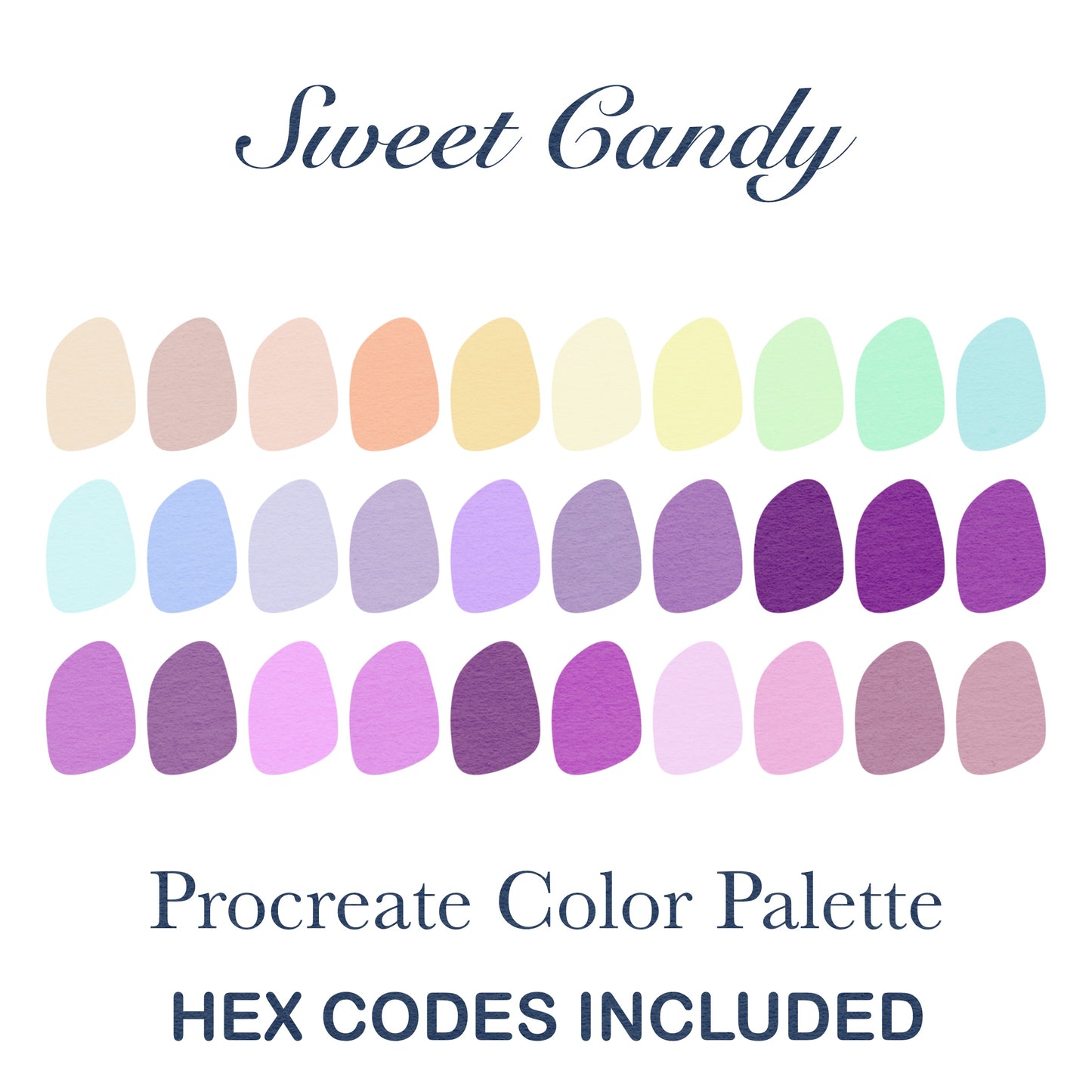 Sweet Candy Procreate Color Palette with HEX Codes