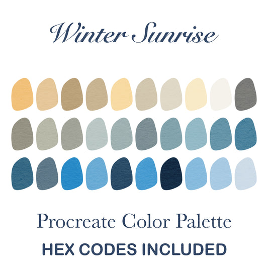 Winter Sunrise Procreate Color Palette with HEX Codes