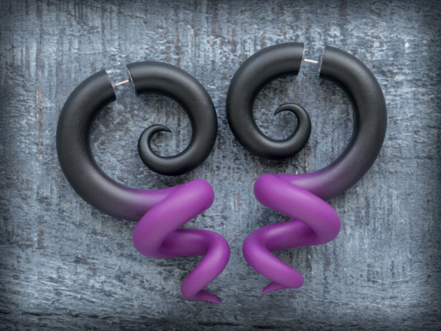 Ursula Fake Plugs, Halloween Costume Jewelry, Cosplay Spiral Earrings