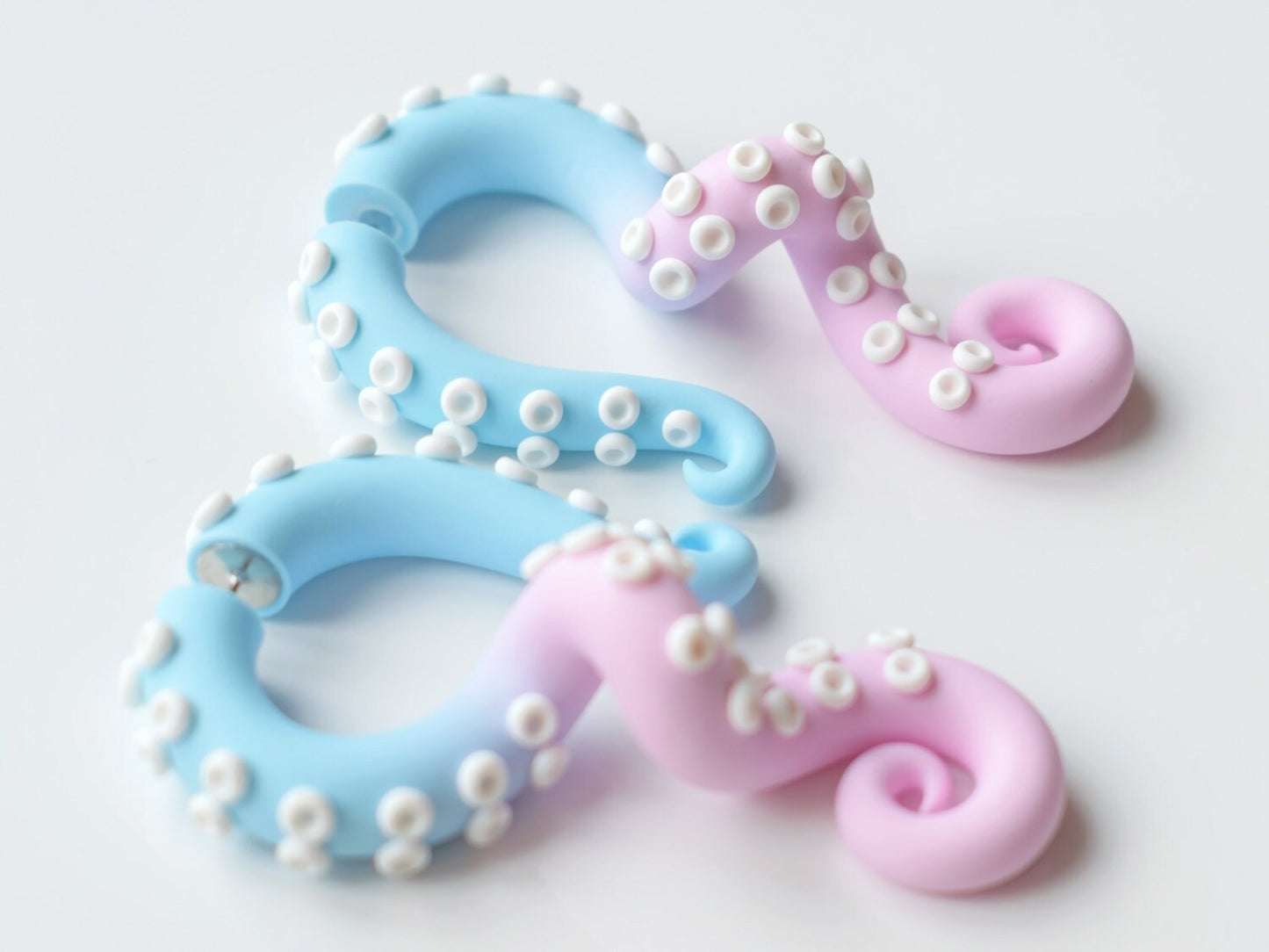 Pastel Kawaii Octopus Earrings, Handmade Tentacle Jewelry, Sweet Lolita Accessories