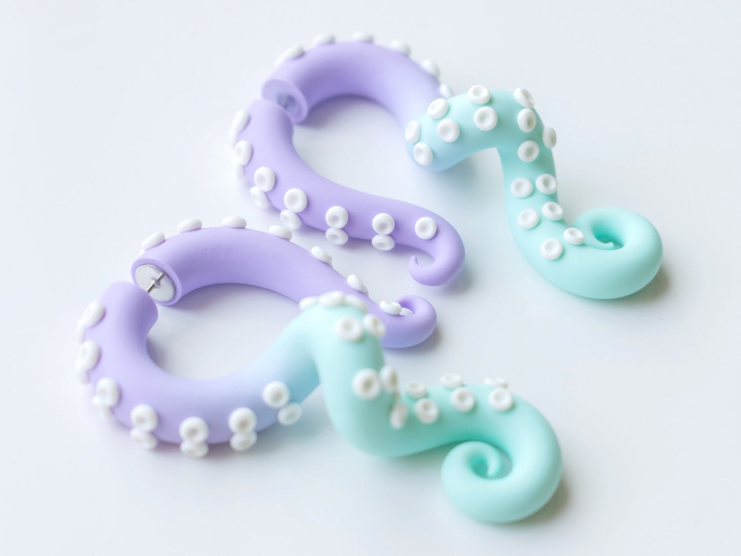 Pastel Goth Accessories, Octopus Tentacle Earrings, Fairy Kei Jewelry