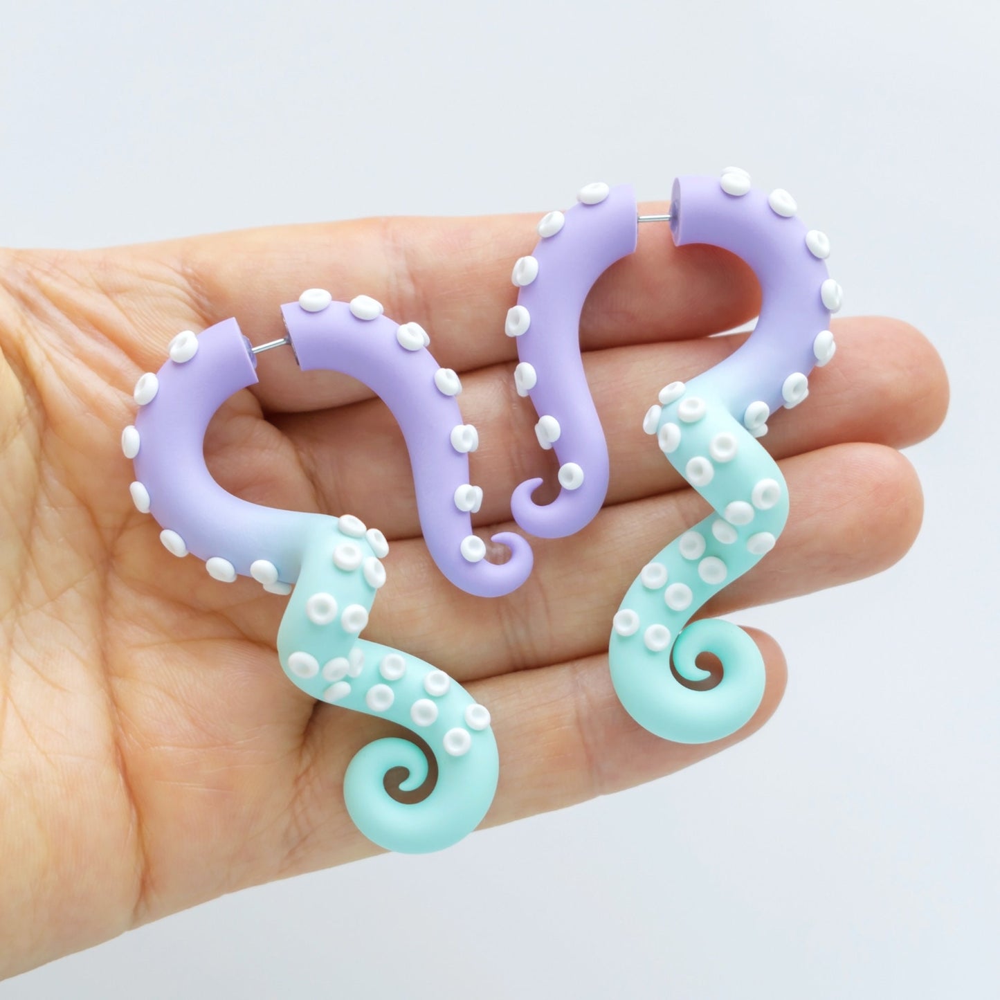 Pastel Goth Accessories, Octopus Tentacle Earrings, Fairy Kei Jewelry