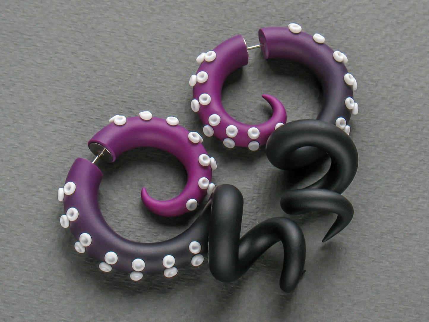 Ursula Tentacle Earrings, Sea Witch Cosplay Costume Jewelry, Handmade Polymer Clay Earrings