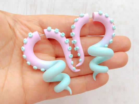 Sweet Lolita Earrings, Fairy Kei Accessories, Octopus Tentacle Jewelry