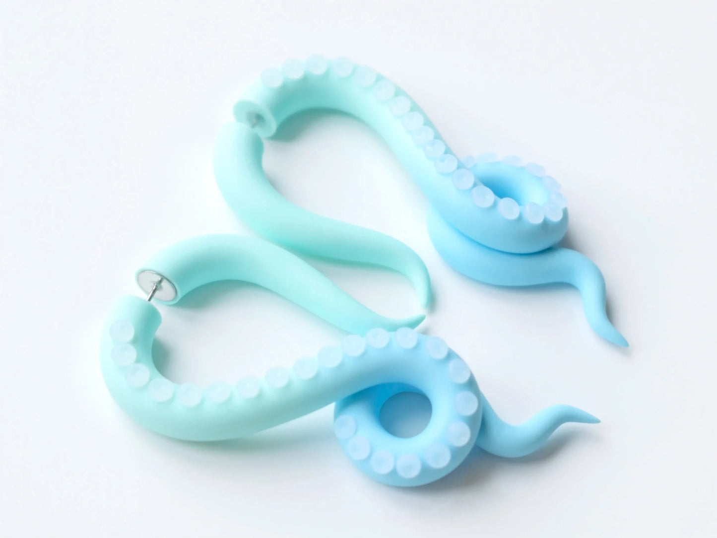 Pastel Mermaid Accessories, Kawaii Fake Gauges, Octopus Tentacle Earrings