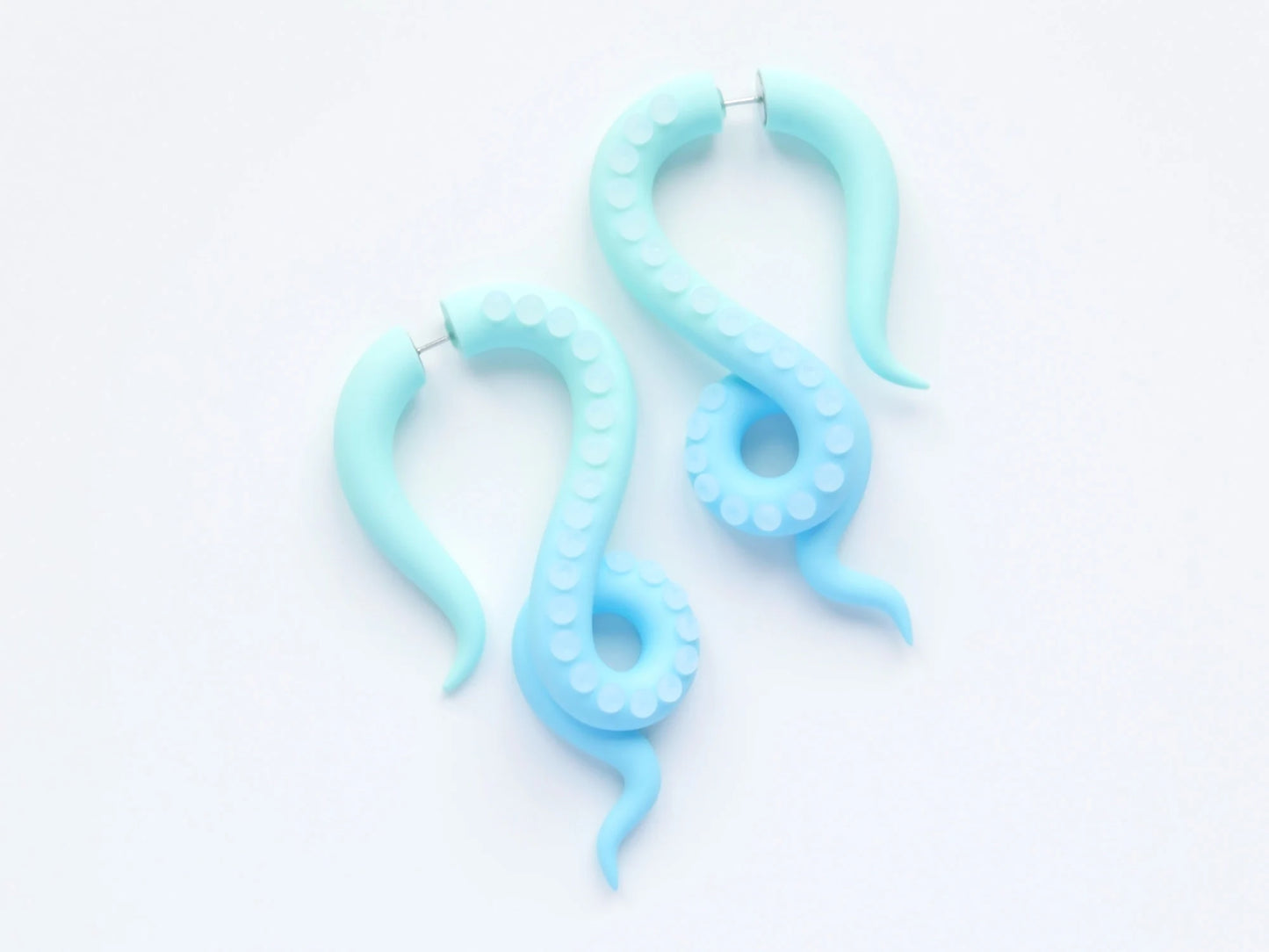 Pastel Mermaid Accessories, Kawaii Fake Gauges, Octopus Tentacle Earrings