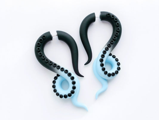 Pastel Goth Statement Earrings, Kawaii Mermaid Jewelry, Handmade Tentacle Earrings