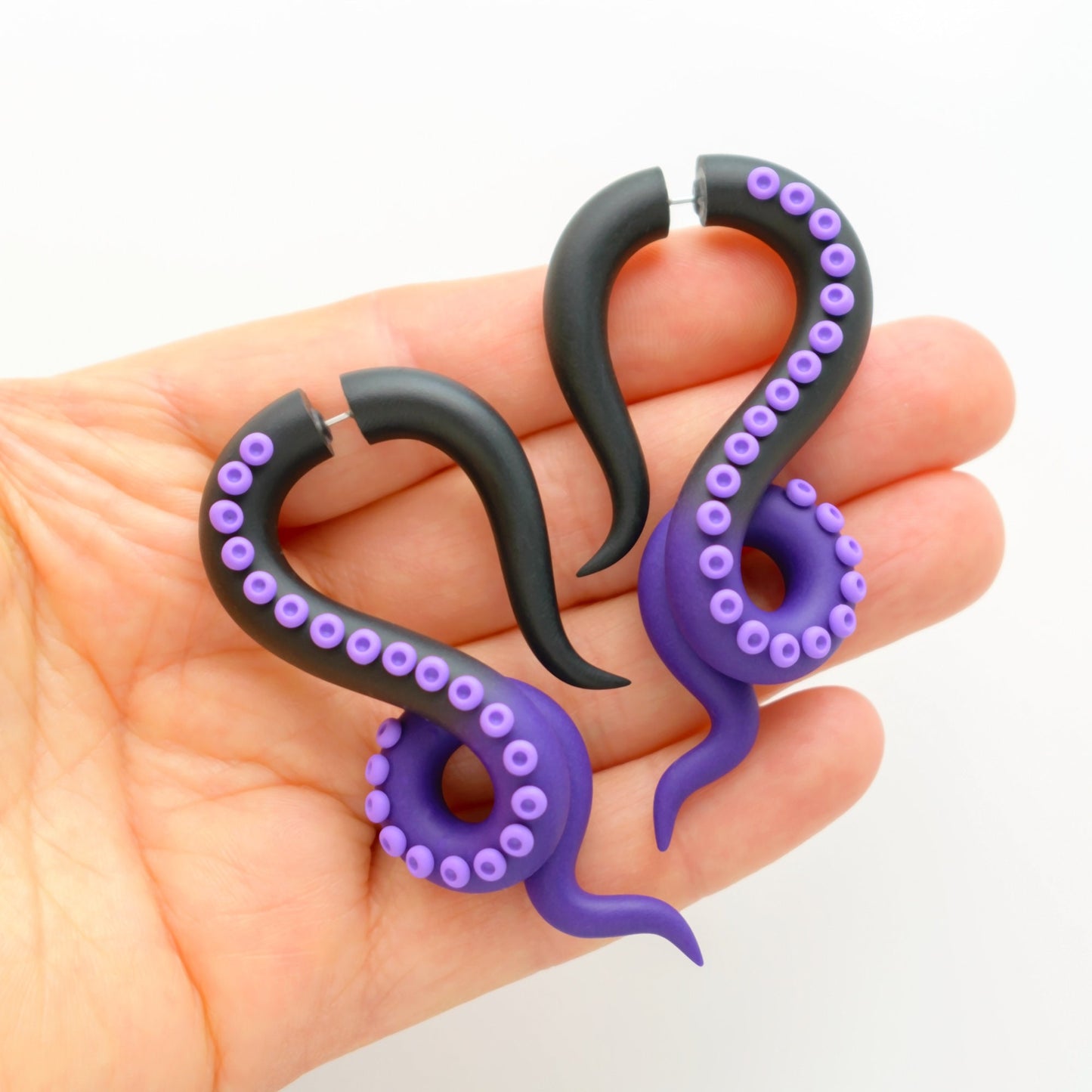 Ursula Tentacle Earrings, Halloween Costume Jewelry, Cosplay Fake Gauges