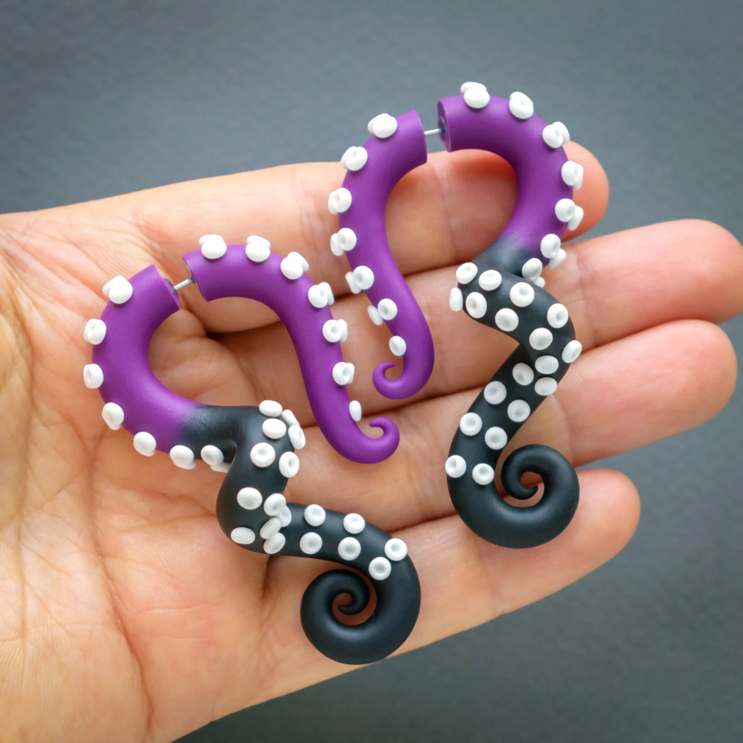 Ursula Fake Gauges, Halloween Tentacle Earrings, Cosplay Costume Accessories