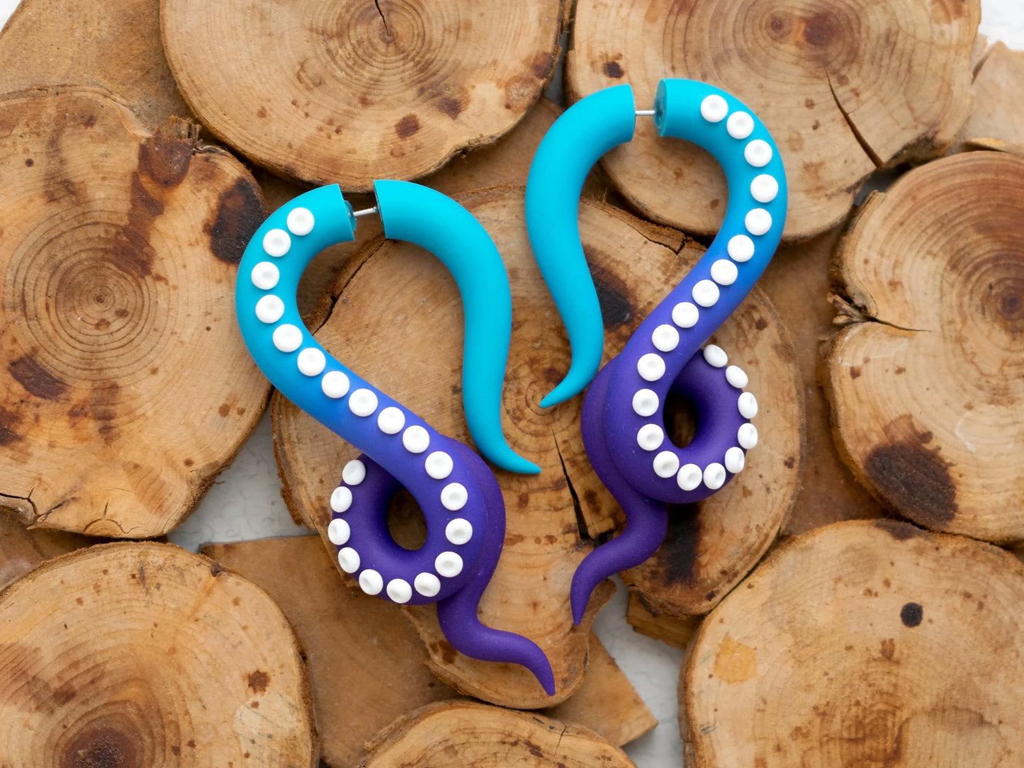 Handmade Mermaid Earrings, Halloween Costume Jewelry, Octopus Tentacle Earrings