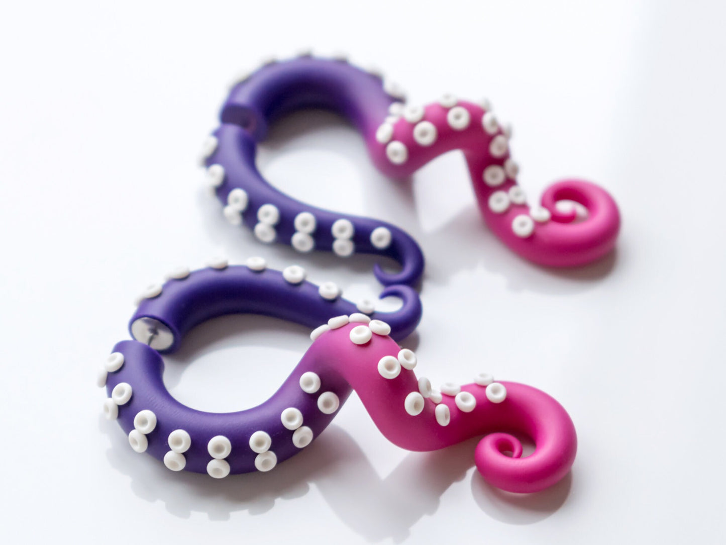 Yami Kawaii Tentacle Earrings, Cosplay Costume Jewelry, Unique Halloween Earrings