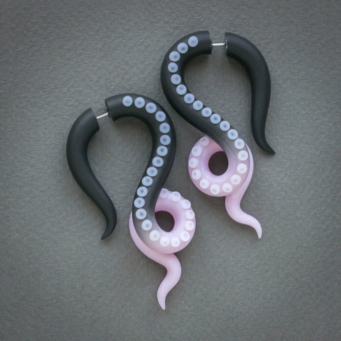 Pastel Goth Accessories, Octopus Tenacle Earrings, Dark Kawaii Jewelry