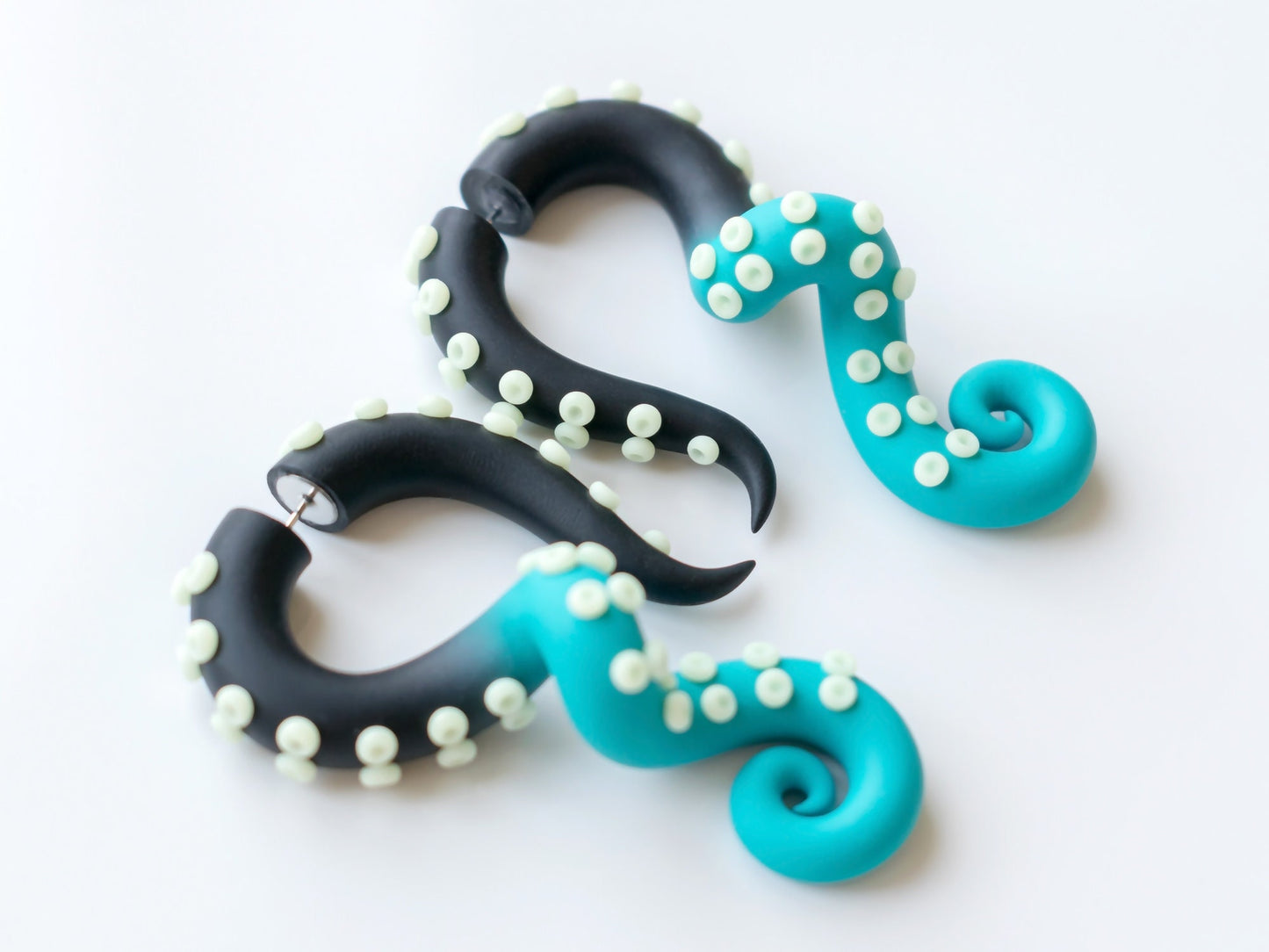 Mermaid Earrings with Glow in the Dark suction cups