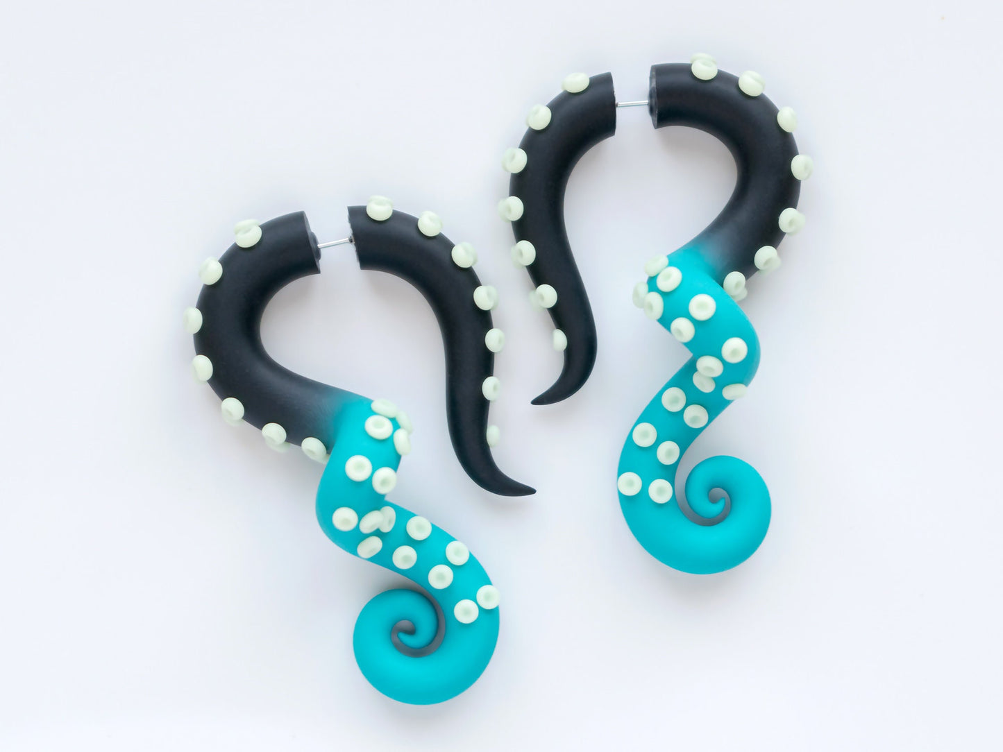 Mermaid Earrings with Glow in the Dark suction cups