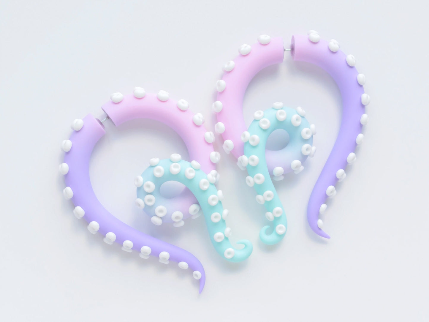 Fairy Kei Handmade Earrings, Pastel Goth Accessories, Kawaii Tentacle Jewelry