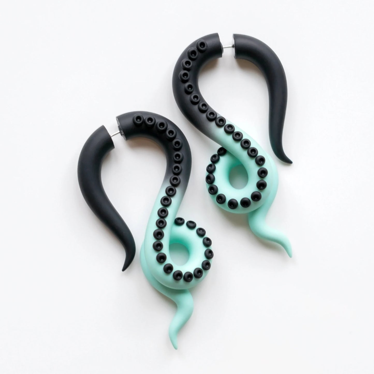 Pastel Goth Earrings, Tentacle Fake Gauges, Kawaii Octopus Earrings