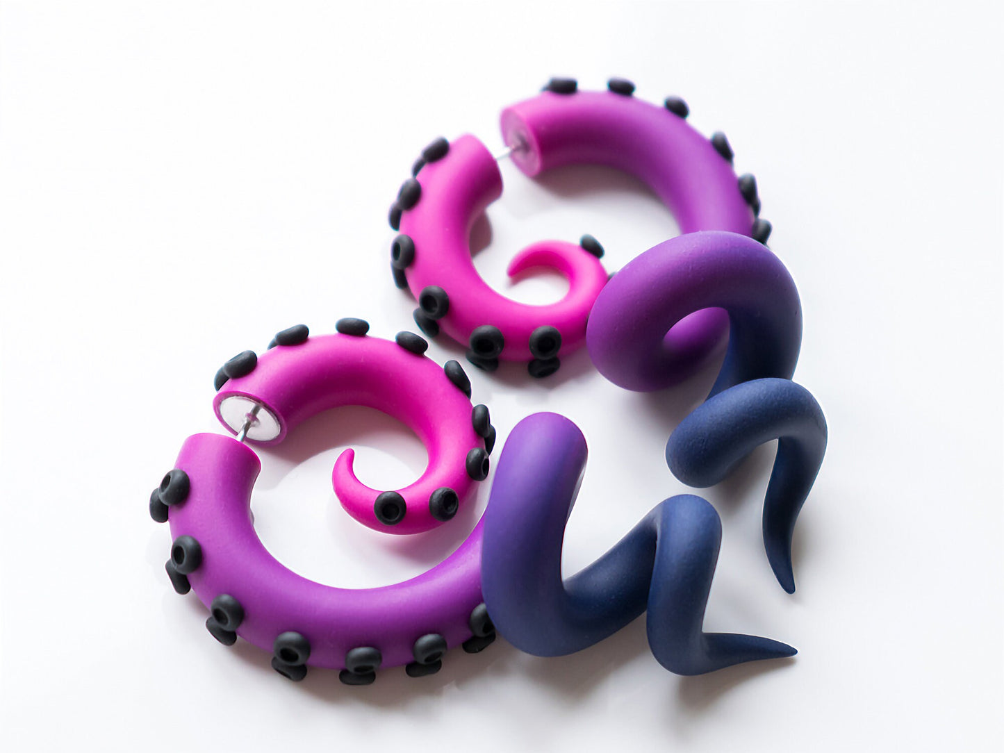 Bisexual Earrings, Ursula Tentacle Jewelry, Cosplay Octopus Earrings