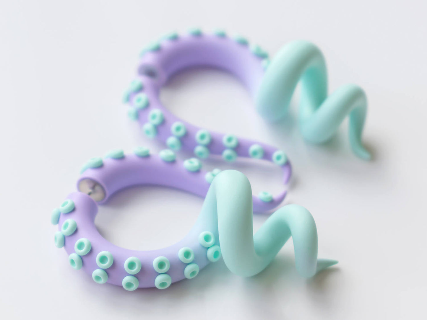 Pastel Goth Polymer Clay Jewelry, Anime Fake Plugs, Kawaii Tentacle Earrings