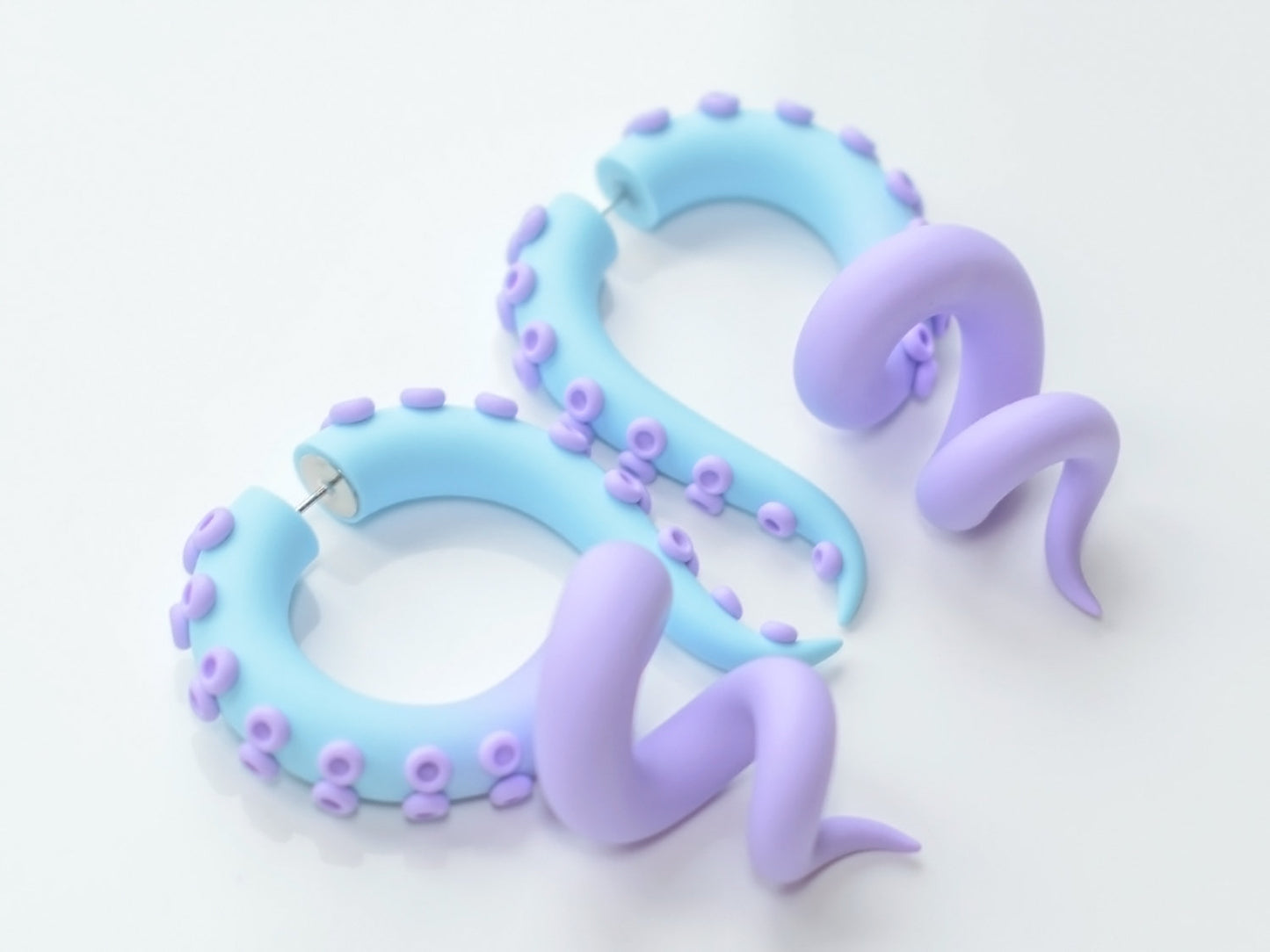 Pastel Goth Jewelry, Octopus Tentacle Earrings, Kawaii Mermaid Accessories