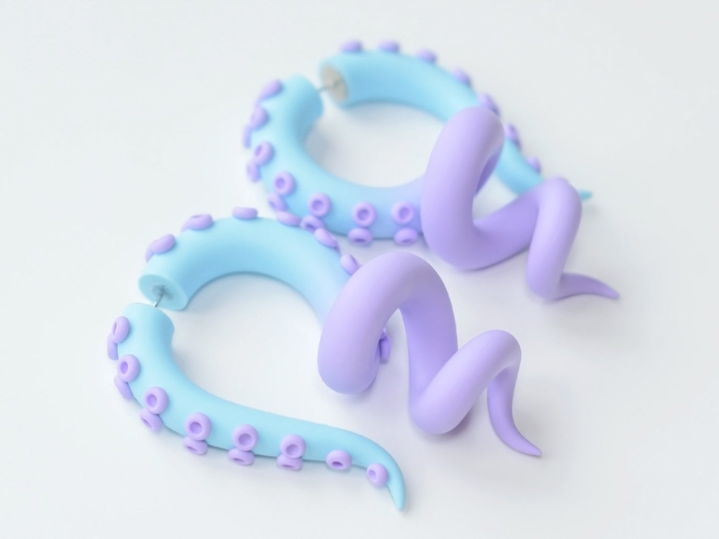 Pastel Goth Jewelry, Octopus Tentacle Earrings, Kawaii Mermaid Accessories