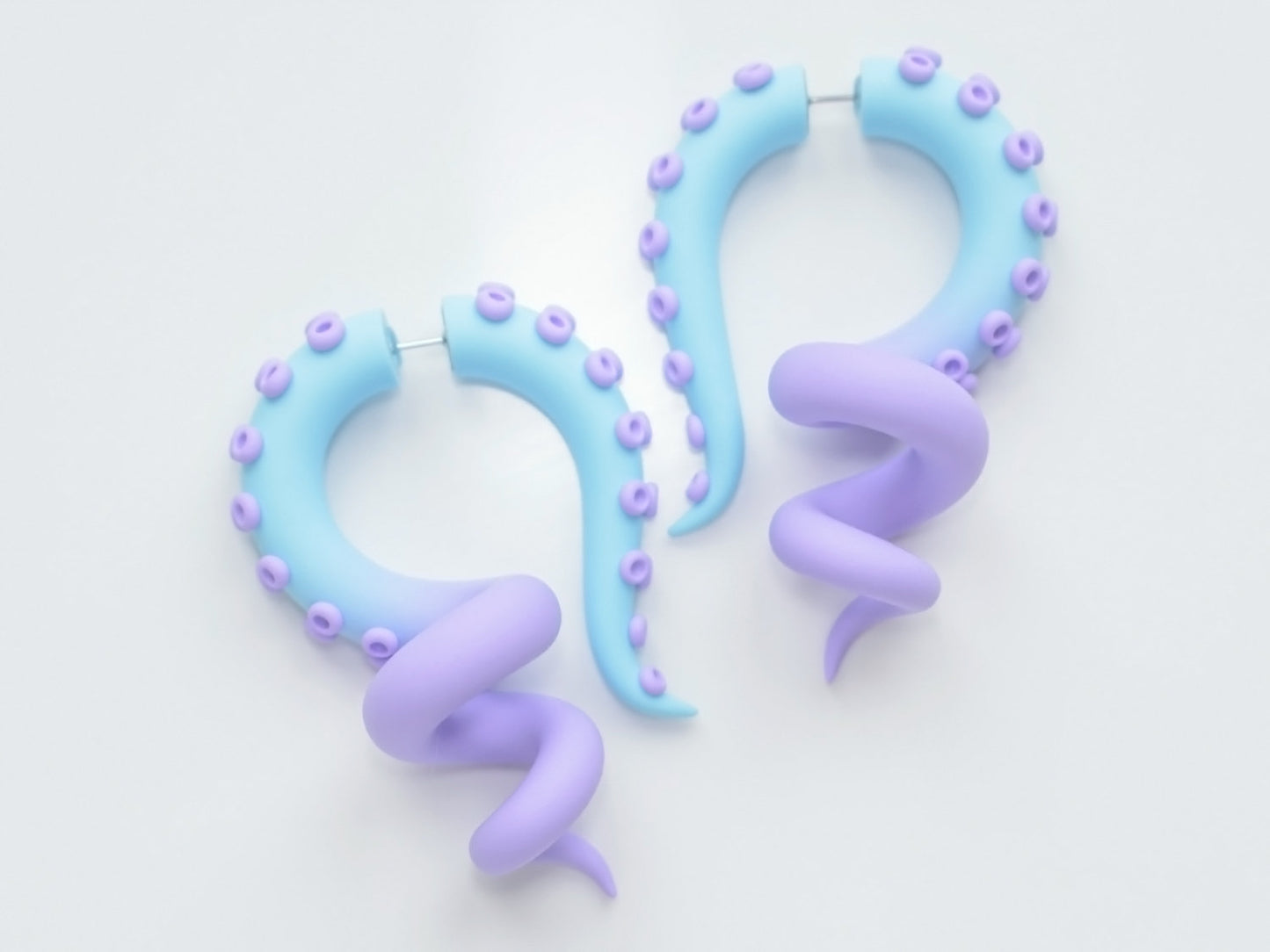 Pastel Goth Jewelry, Octopus Tentacle Earrings, Kawaii Mermaid Accessories