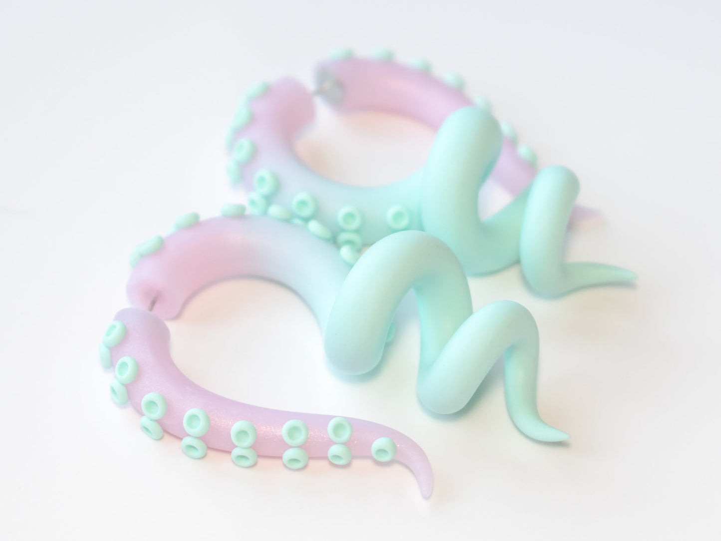 Pastel Kawaii Jewelry, Octopus Tentacle Earrings, Fairy Kei Accessories