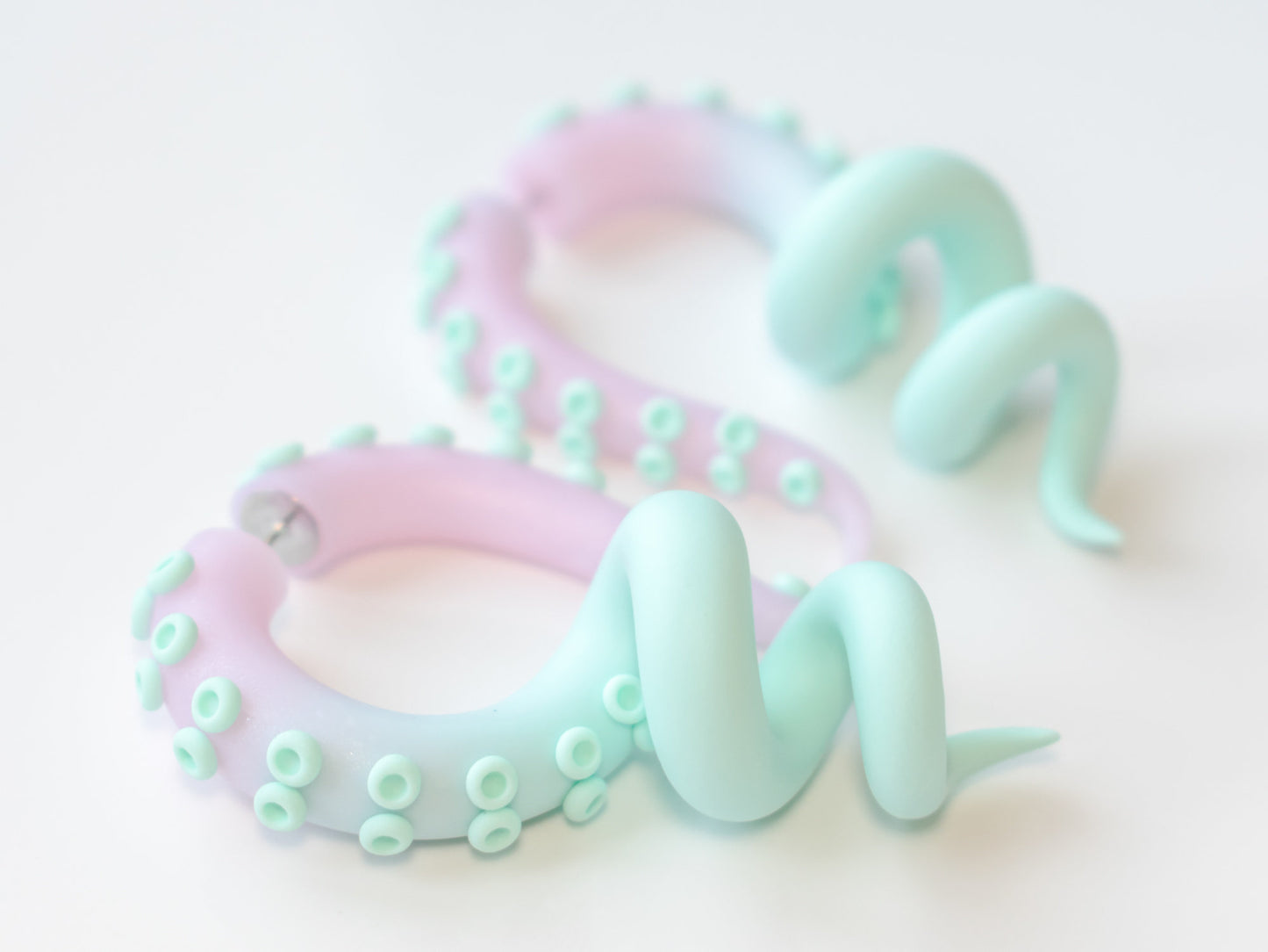 Pastel Kawaii Jewelry, Octopus Tentacle Earrings, Fairy Kei Accessories