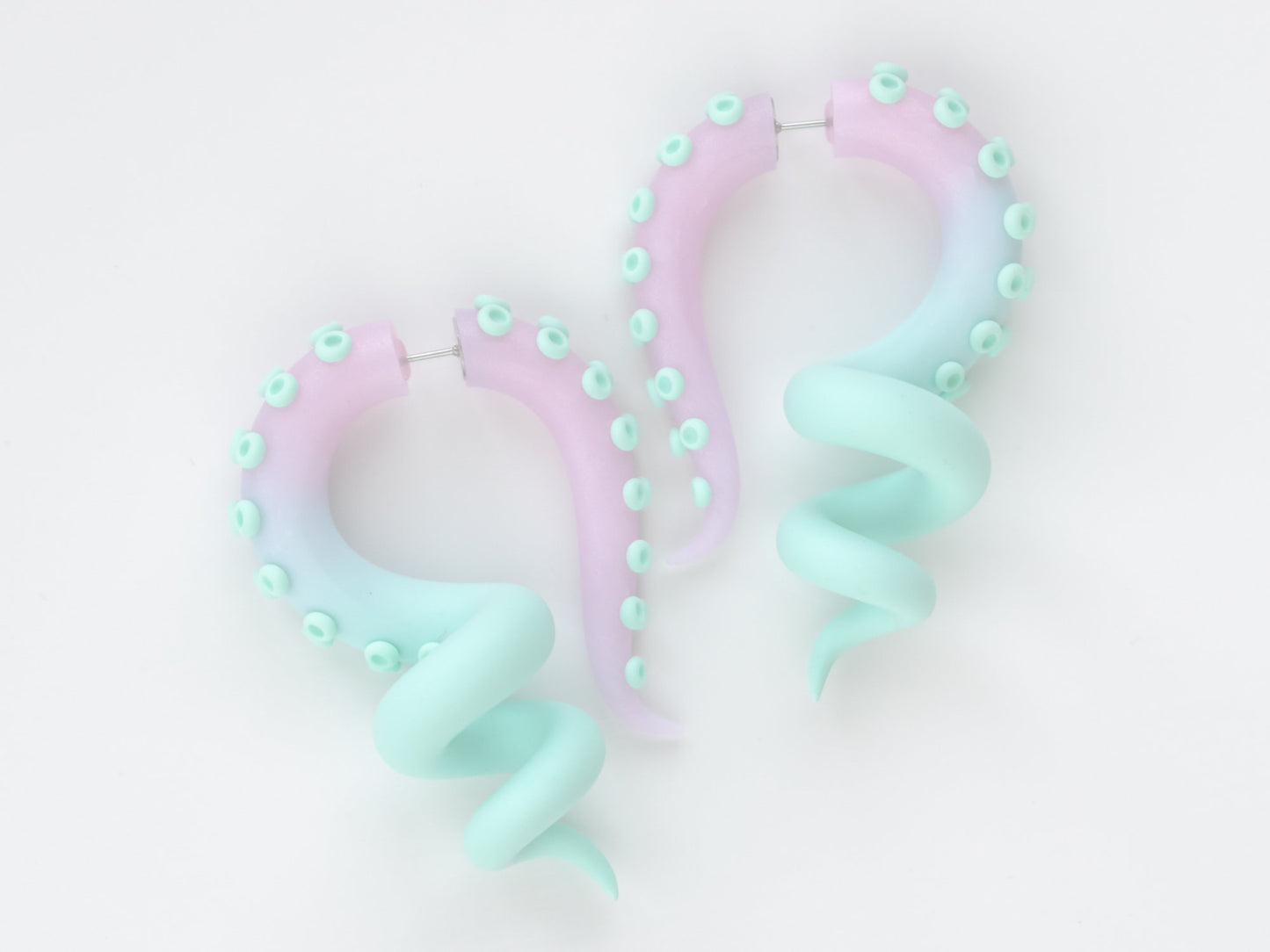 Pastel Kawaii Jewelry, Octopus Tentacle Earrings, Fairy Kei Accessories