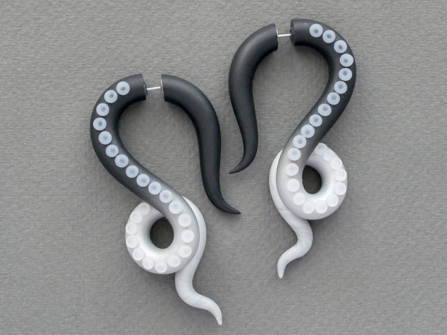 Gothic Octopus Earrings, Kraken Tentacle Jewelry, Cosplay Fake Gauges