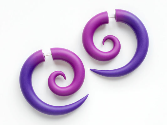 Ursula Spiral Earrings, Cosplay Costume Accessories, Anime Fake Gauges