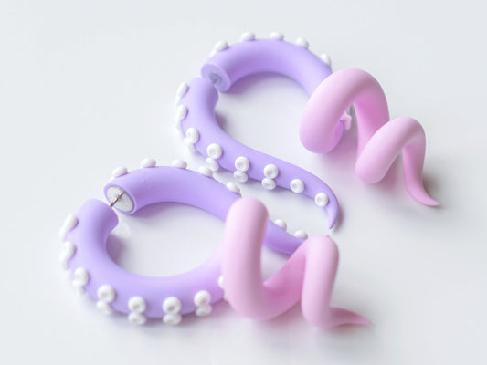 Menhera Earrings, Yami Kawaii Jewelry, Pastel Tentacle Earrings