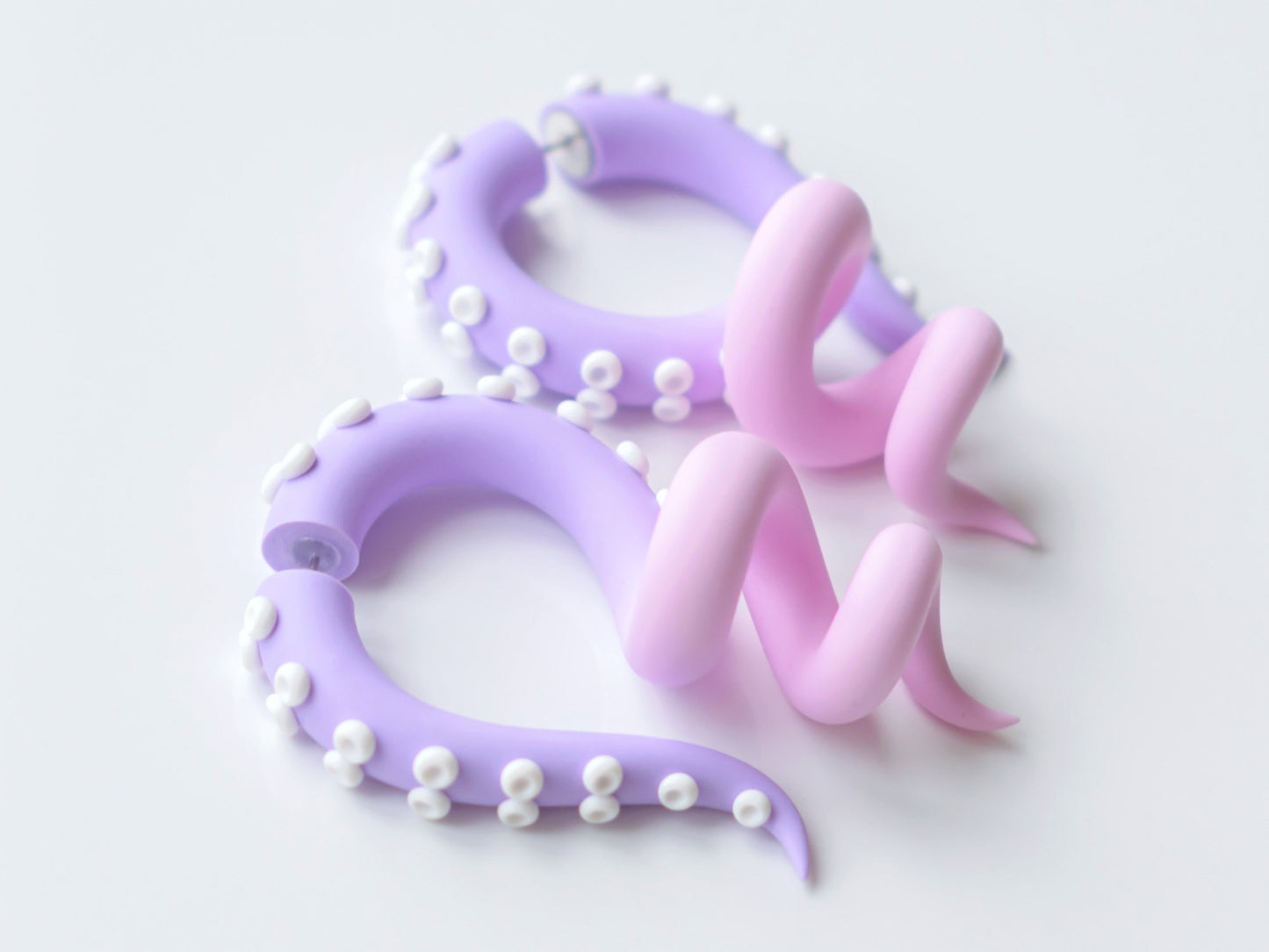 Menhera Earrings, Yami Kawaii Jewelry, Pastel Tentacle Earrings